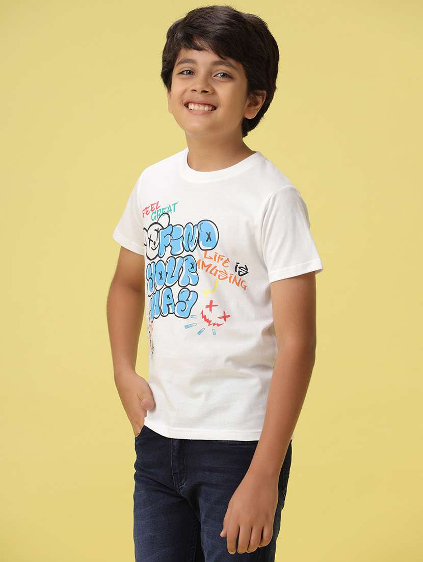 boys front print cotton t-shirt - 20951140 -  Standard Image - 1