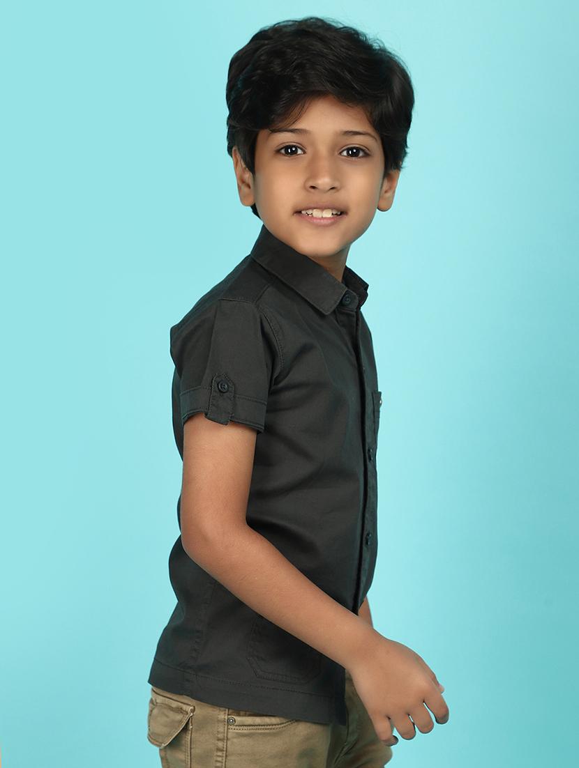 boys short sleeved solid shirt - 20951154 -  Standard Image - 1