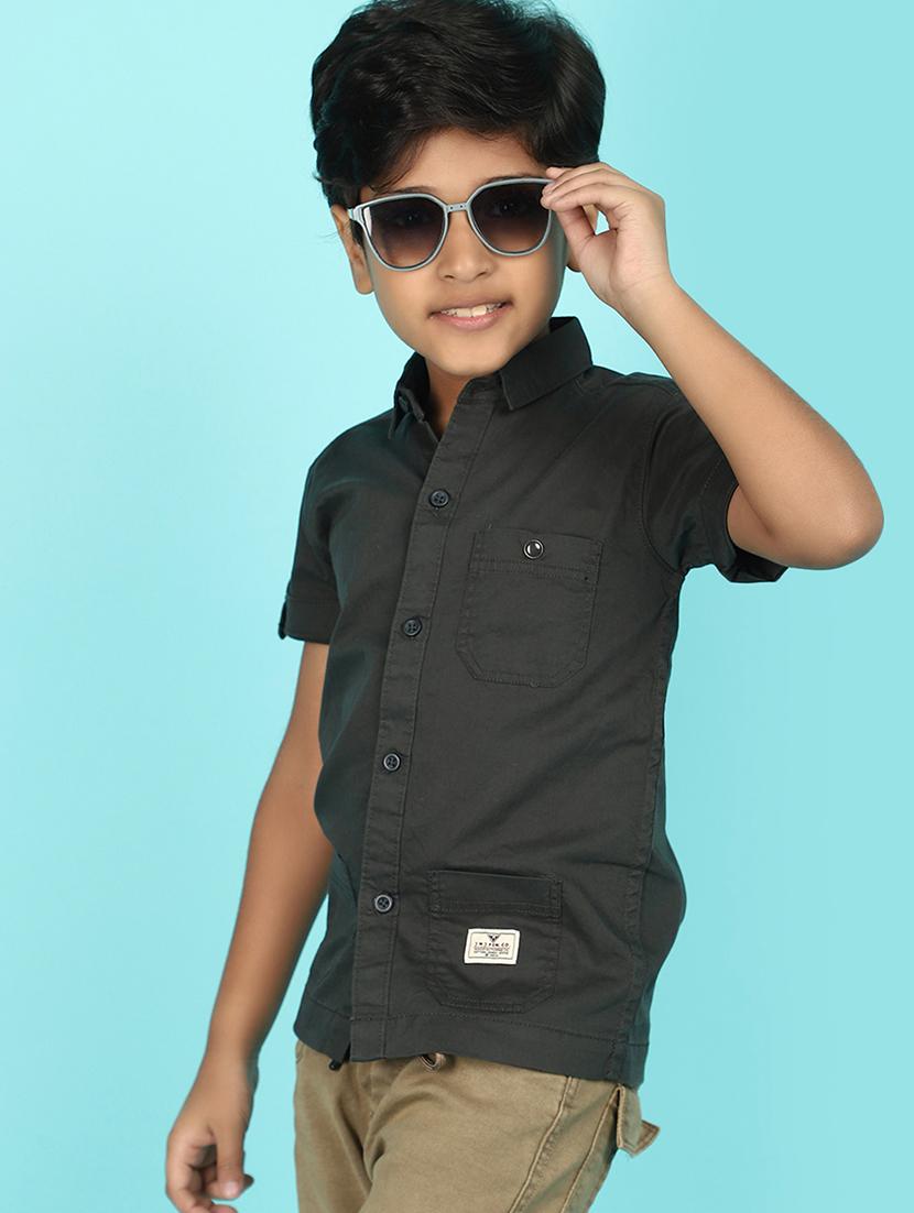 boys short sleeved solid shirt - 20951154 - Standard Image - 4