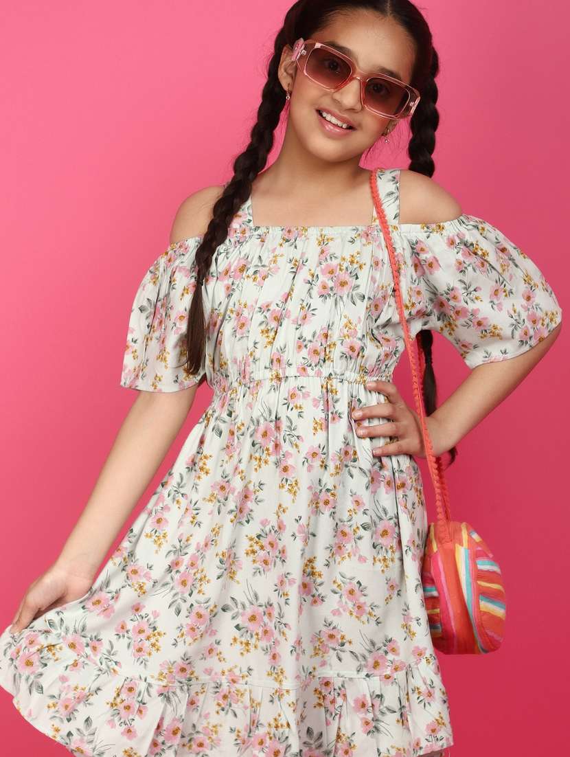 girls green printed frock - 20951171 -  Standard Image - 4