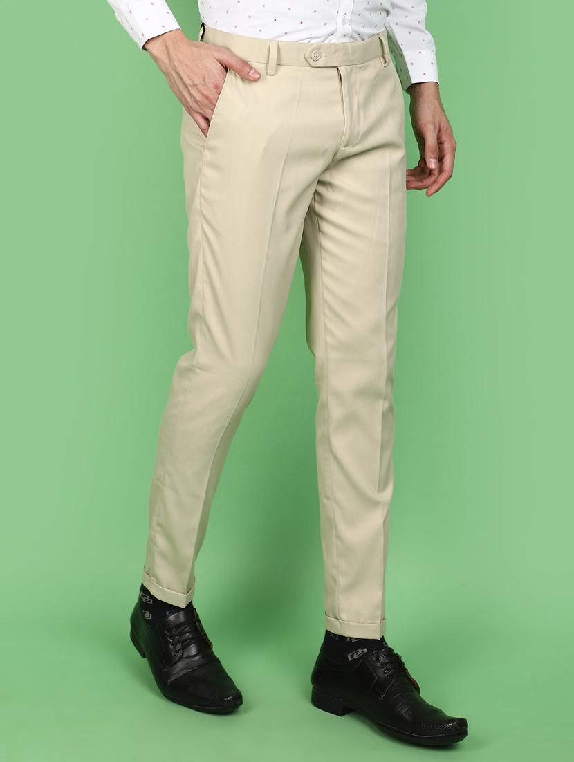 men solid slim fit formal trouser - 20951190 - Standard Image - 1