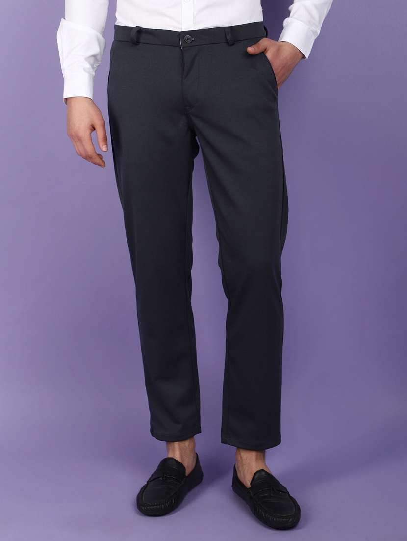 men solid ankle length chinos 