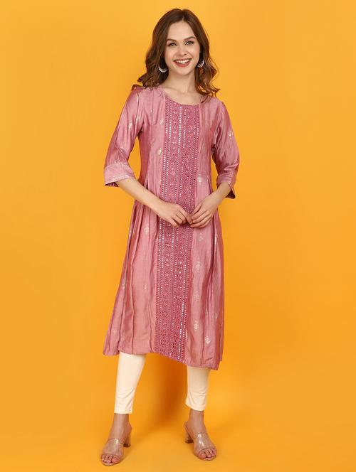women round neck a-line kurta - 20951205 - Standard Image - 0