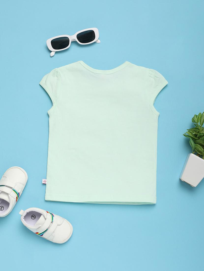 girls round neck cap sleeves tees - 20951240 -  Standard Image - 1