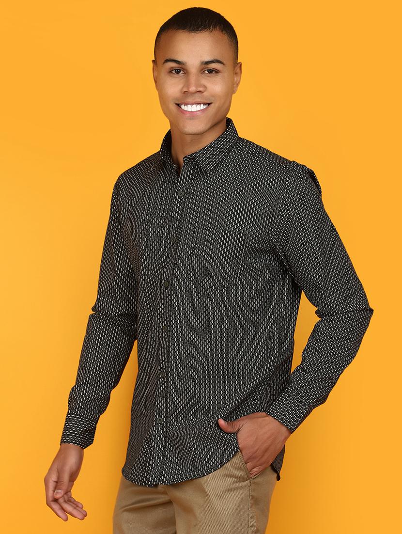 black printed cotton casual shirt - 20951280 - Standard Image - 1