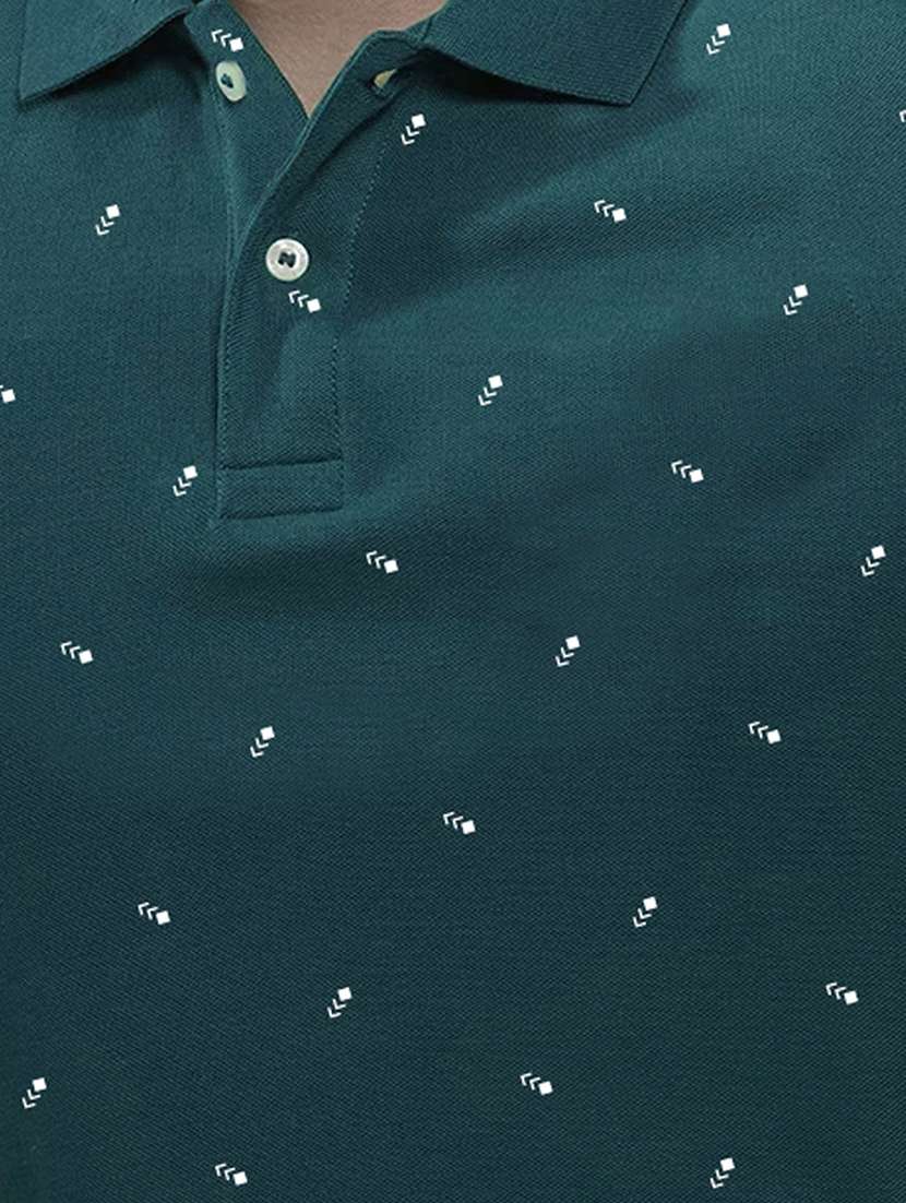 teal cotton blend all over print tshirt - 20952036 -  Standard Image - 4