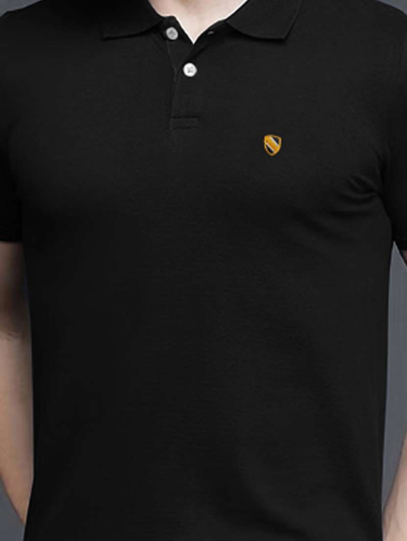 black cotton blend plain tshirt - 20952040 -  Standard Image - 4