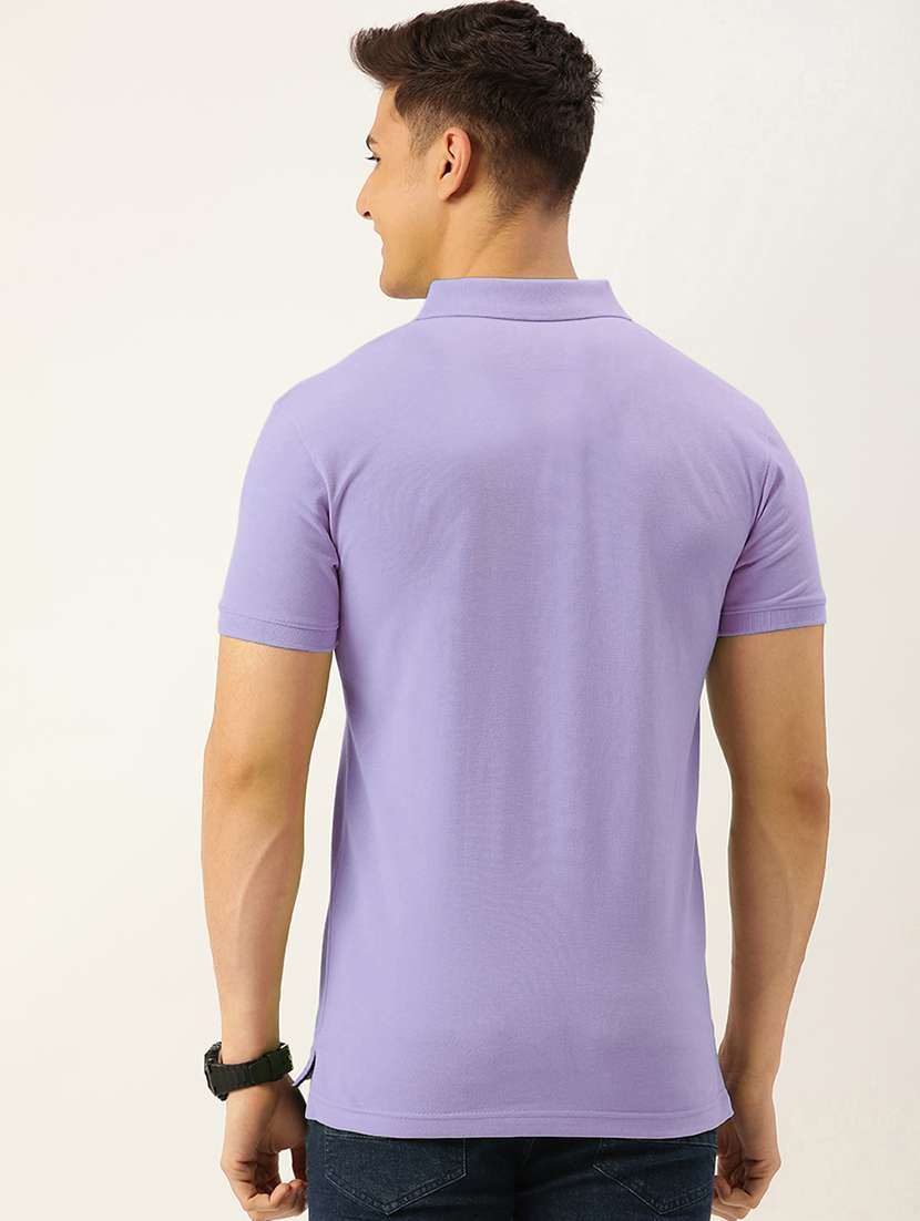 lavender cotton blend plain tshirt - 20952042 -  Standard Image - 1