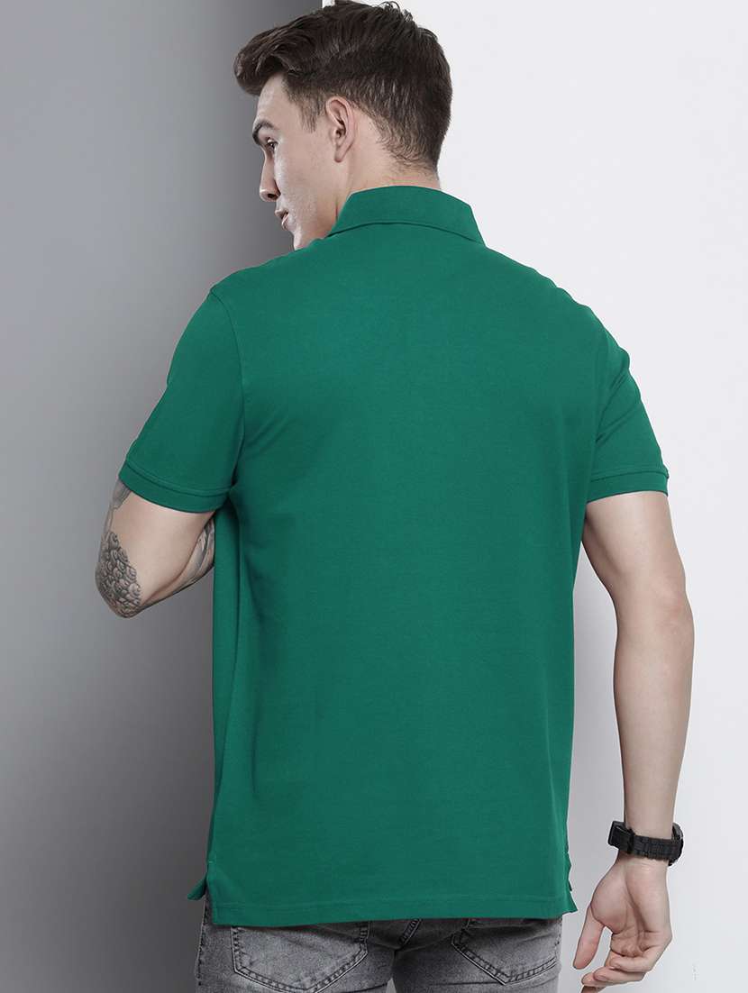 green cotton blend plain tshirt - 20952047 -  Standard Image - 1