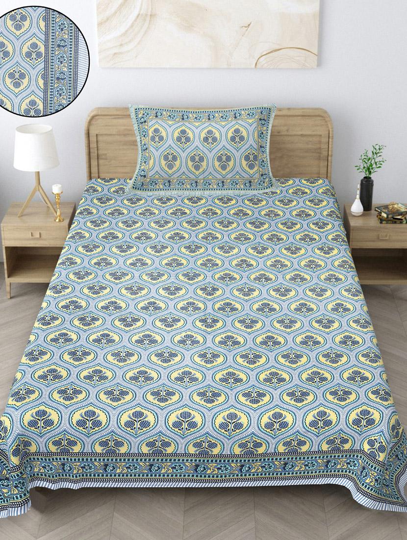 texstylers pure cotton printed single bedsheet with pillow cover - 20956519 -  Standard Image - 1