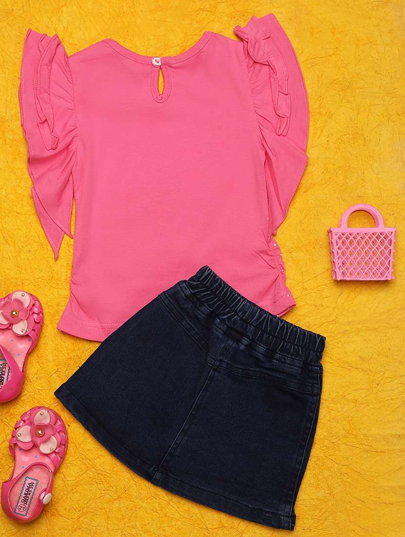 girls pink printed skirt top set - 20957409 -  Standard Image - 1