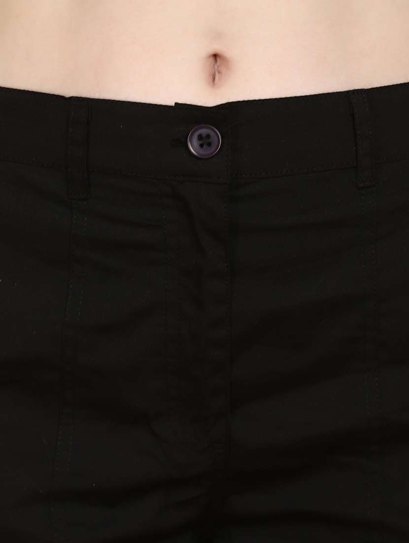 black solid cotton short - 20957413 -  Standard Image - 4