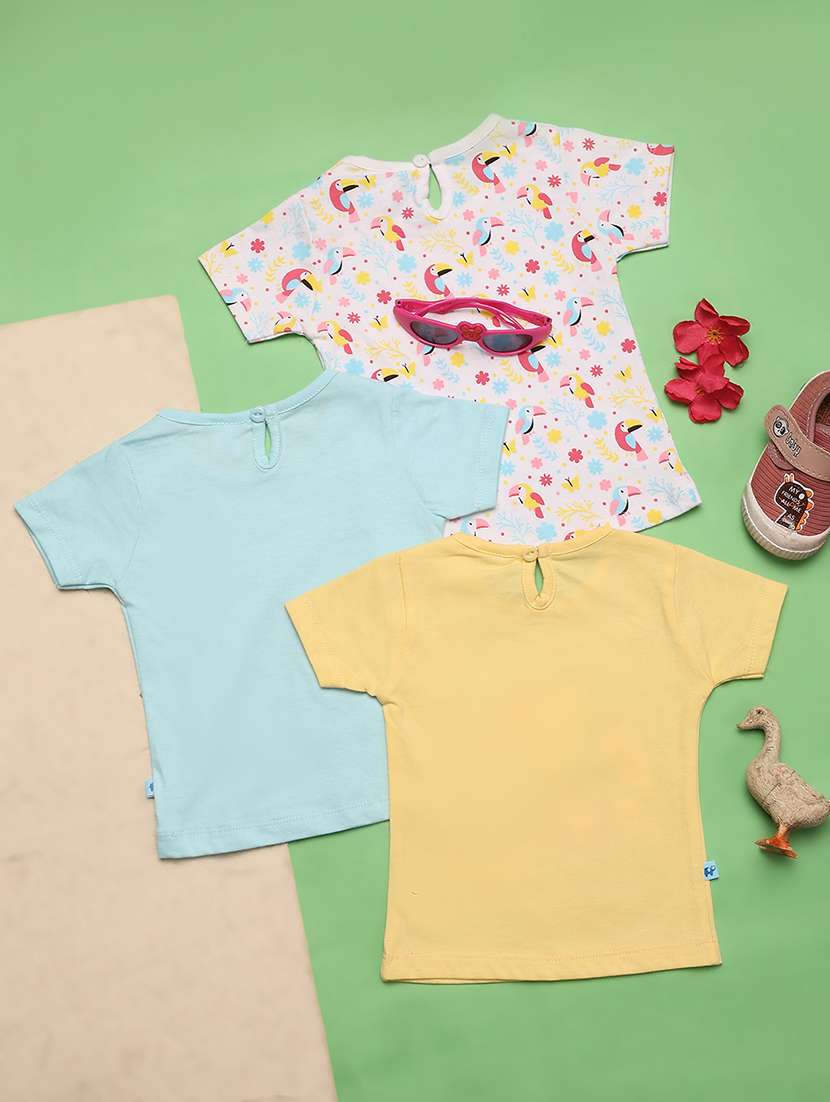 kids pack of 3 cotton t-shirt - 20957435 -  Standard Image - 1