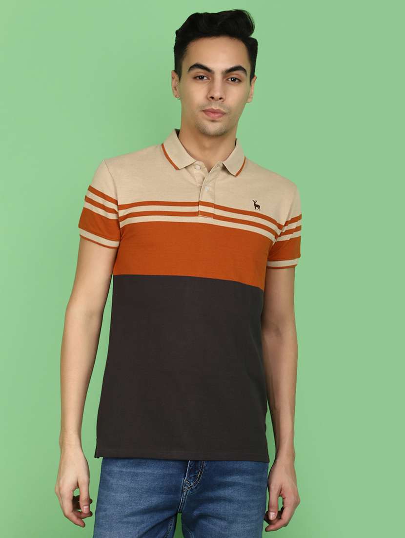 men color block polo t-shirt