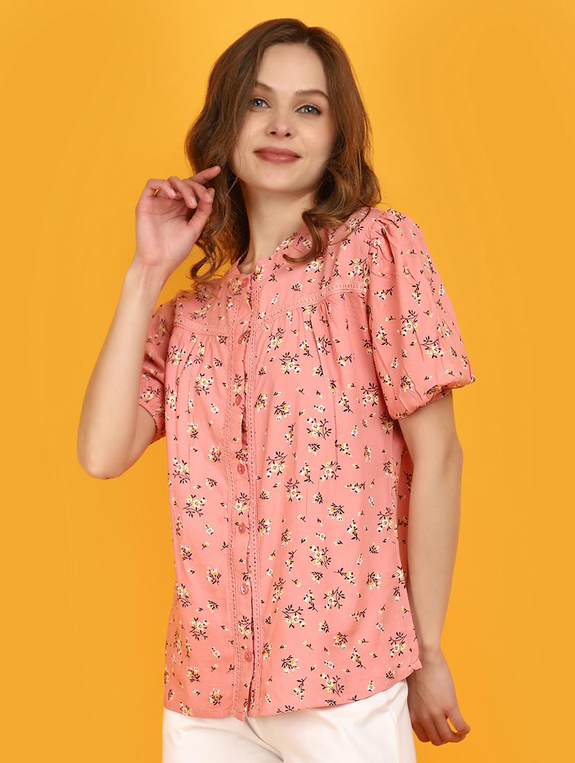 women pink floral printed regular top - 20957495 - Zoom Image - 0