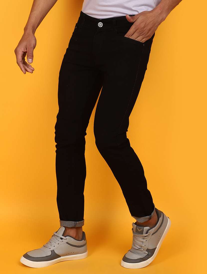 men mid rise plain denim jeans - 20957521 -  Standard Image - 1