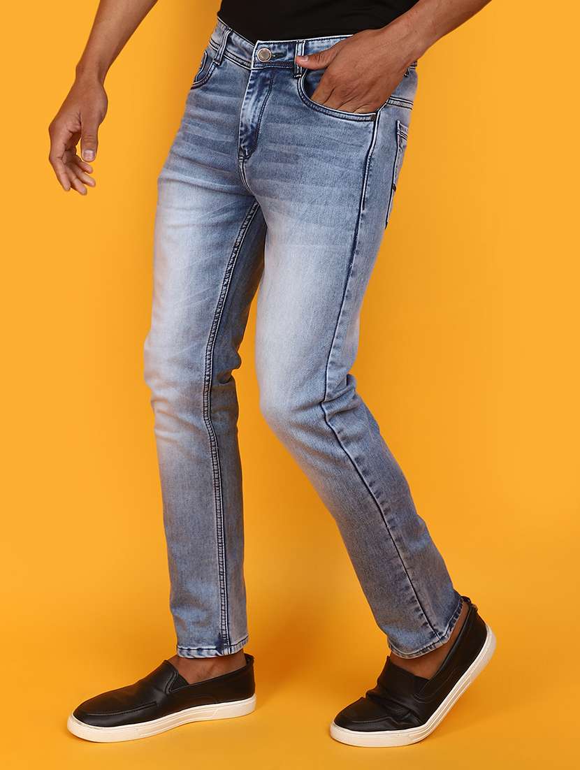 men mid rise washed denim jeans - 20957548 -  Standard Image - 1