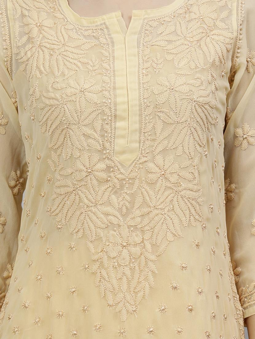 women three quarter sleeve straight kurta - 20957564 - Standard Image - 6