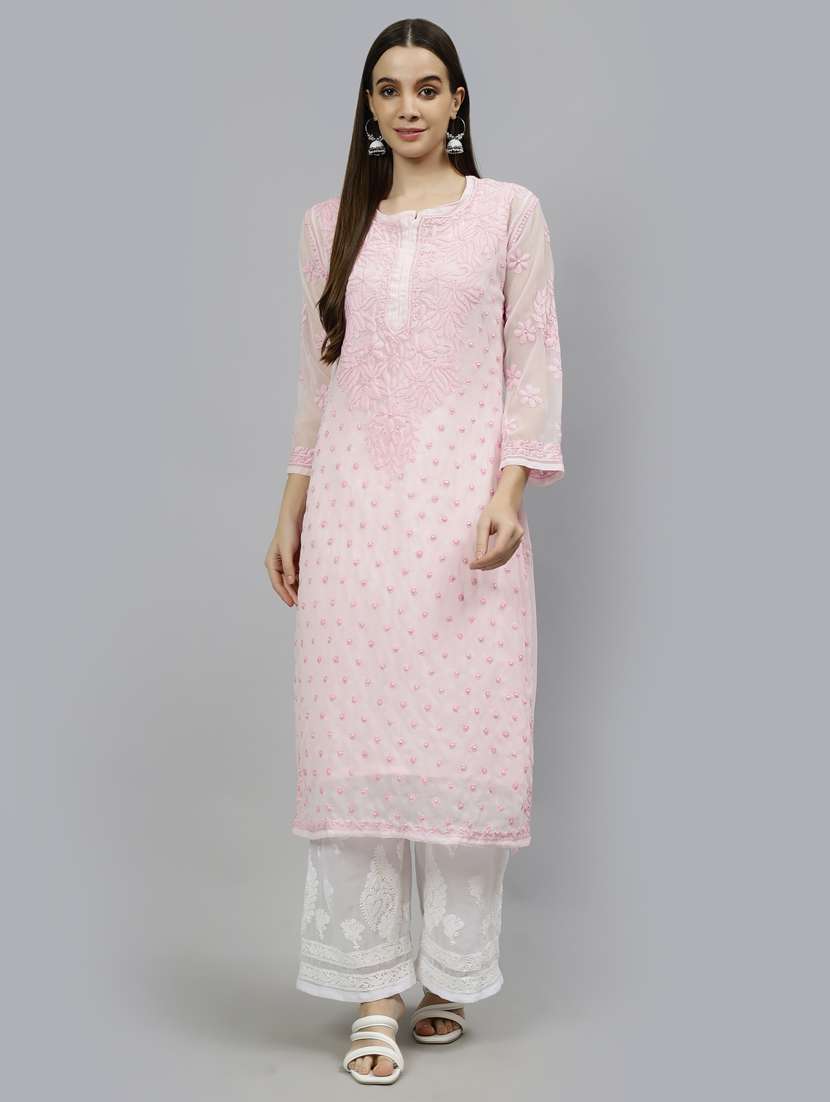 women three quarter sleeve straight kurta