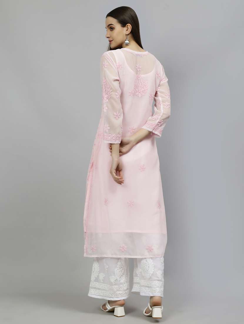 women three quarter sleeve straight kurta - 20957568 -  Standard Image - 4