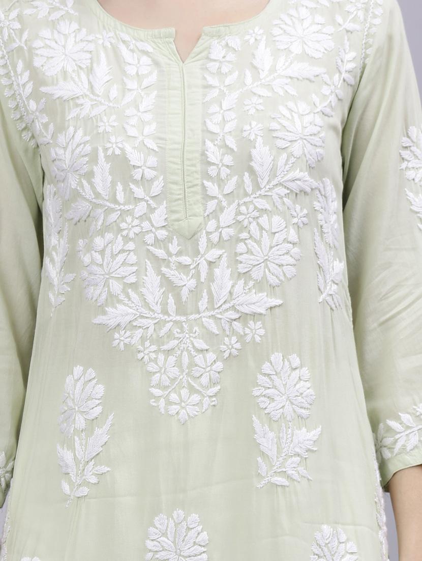 women three quarter sleeve straight kurta - 20957579 - Standard Image - 4