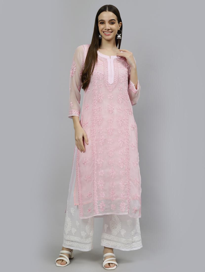 women three quarter sleeve straight kurta - 20957584 -  Zoom Image - 0