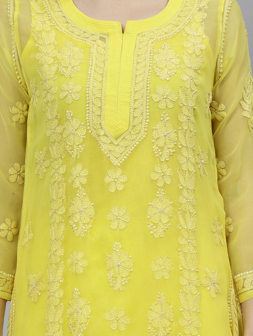 women three quarter sleeve straight kurta - 20957585 - Standard Image - 6
