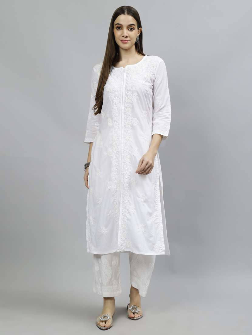 women three quarter sleeve straight kurta