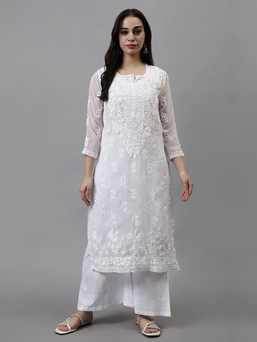 women three quarter sleeve straight kurta - 20957625 -  Zoom Image - 0