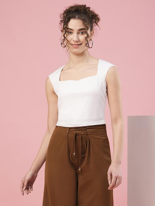 white polyester regular top - 20958615 -  Standard Image - 0