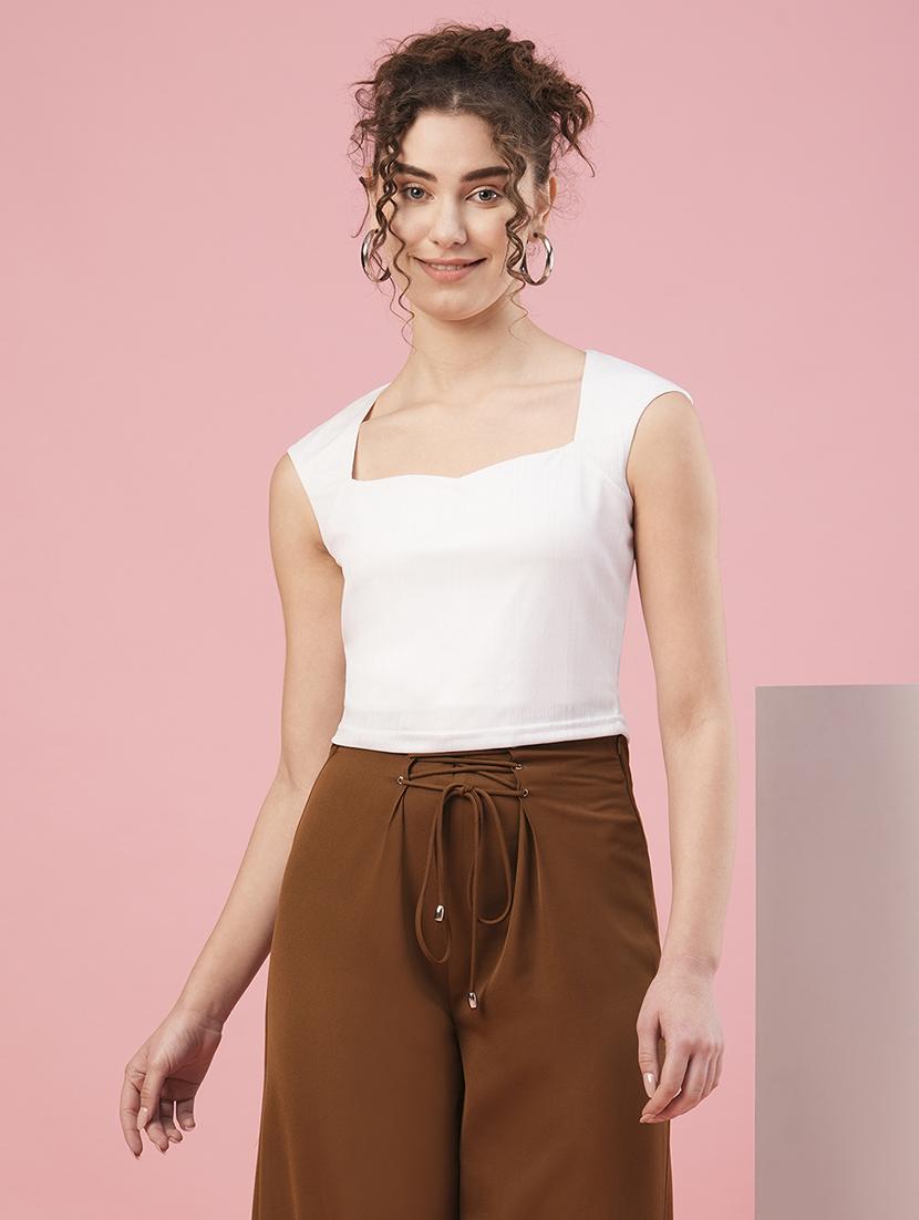 white polyester regular top - 20958615 -  Zoom Image - 0