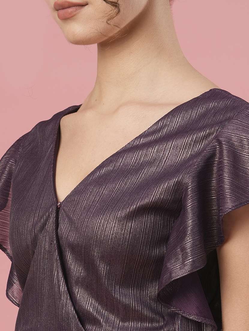 purple polyester regular top - 20958619 - Standard Image - 4