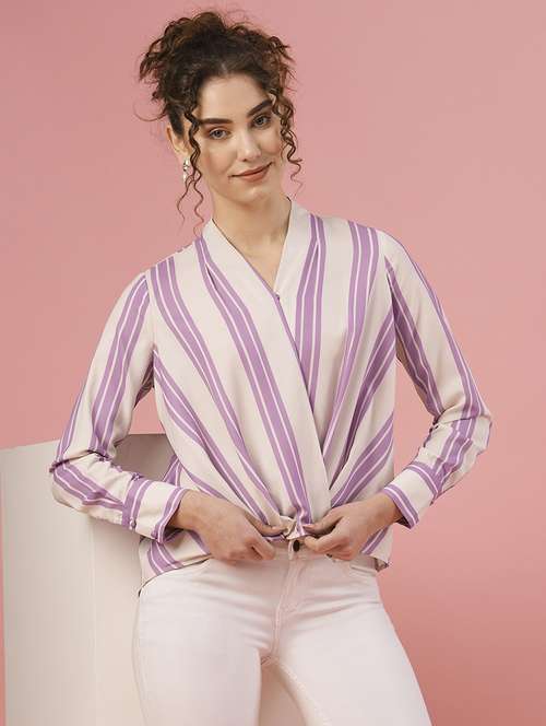 off white polyester regular top - 20958633 - Standard Image - 0
