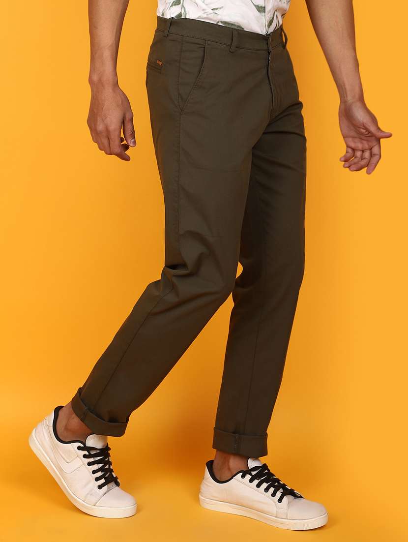 men solid full length chinos  - 20958748 -  Standard Image - 1