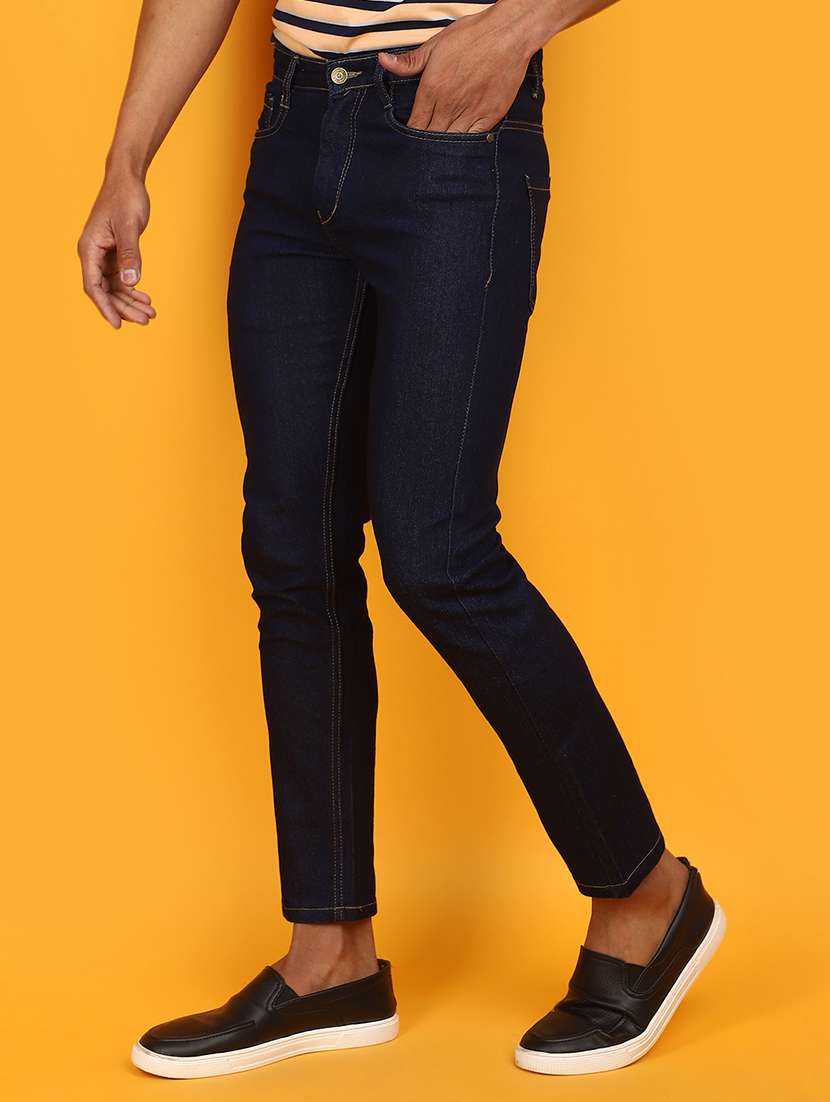 men mid rise plain denim jeans - 20958754 -  Standard Image - 1