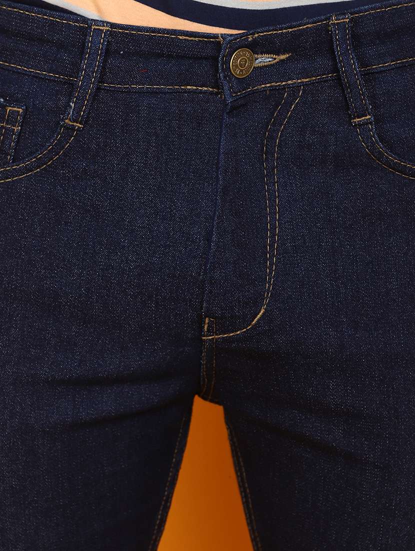 men mid rise plain denim jeans - 20958754 -  Standard Image - 4