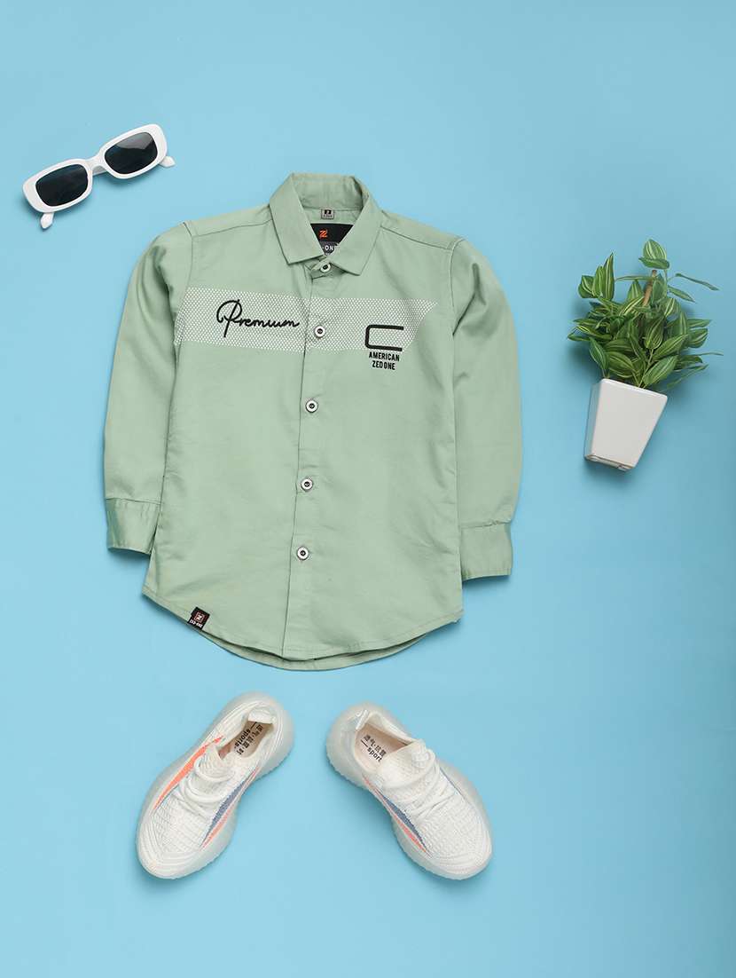 green cotton shirt
