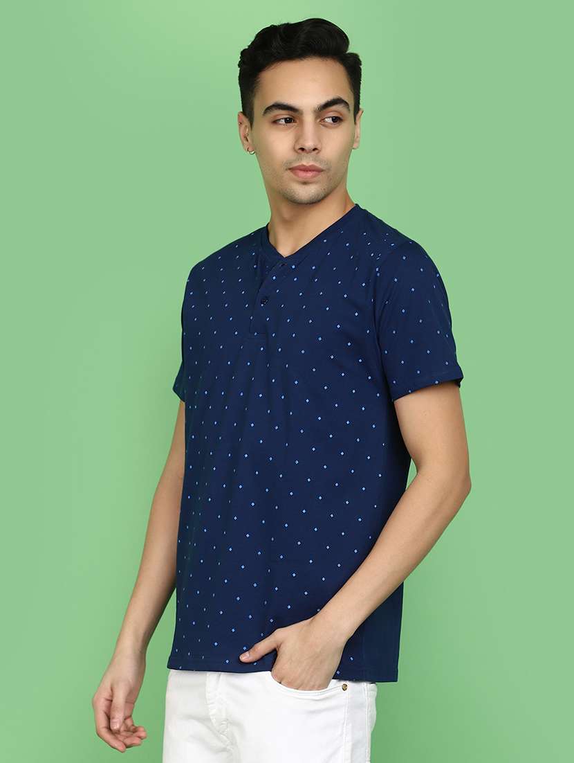 navy blue printed t-shirt - 20958779 -  Standard Image - 1
