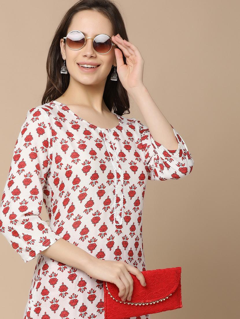 white rayon straight kurta - 20958788 - Standard Image - 4