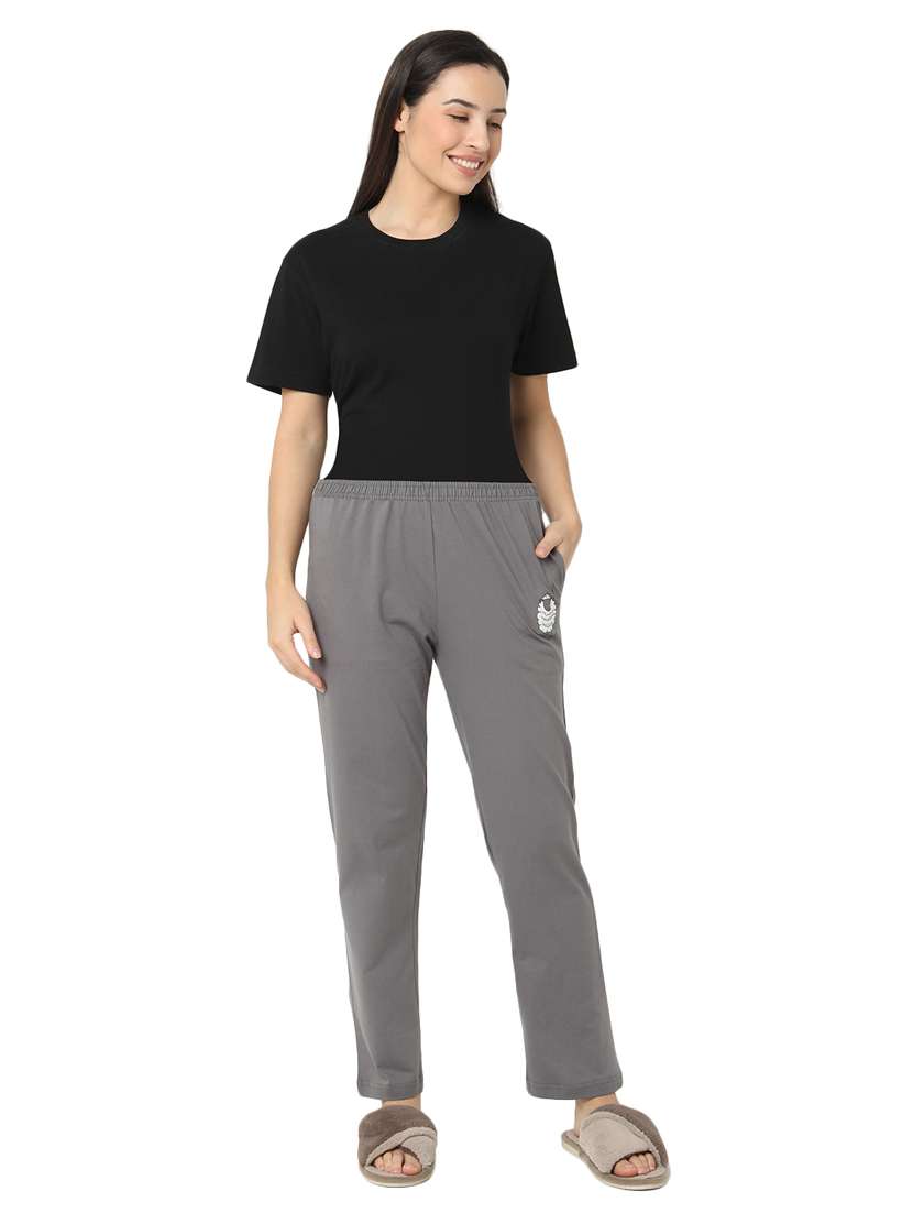 women grey placement print detailed regular pyjama - 20960235 -  Standard Image - 4