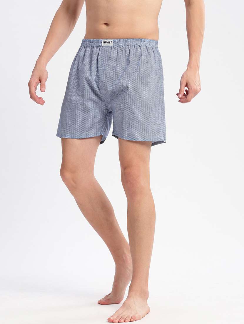 men purist blue printed boxer - 20960509 -  Standard Image - 1