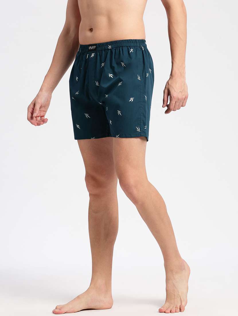 men teal printed boxer - 20960516 -  Standard Image - 1