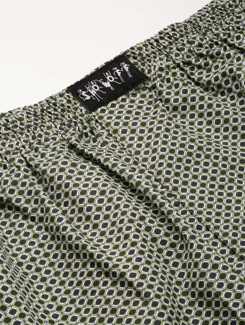 men olive geometric printed boxer - 20960519 -  Standard Image - 6