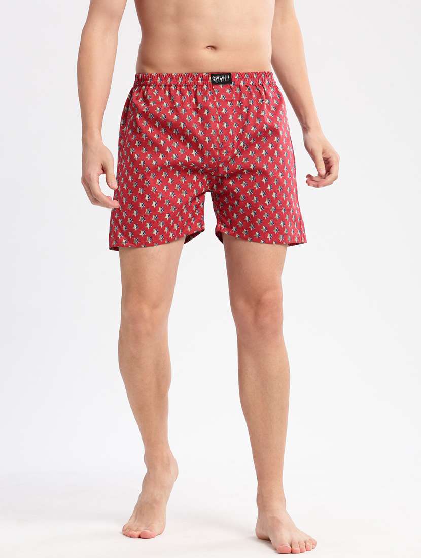 men rust printed boxer