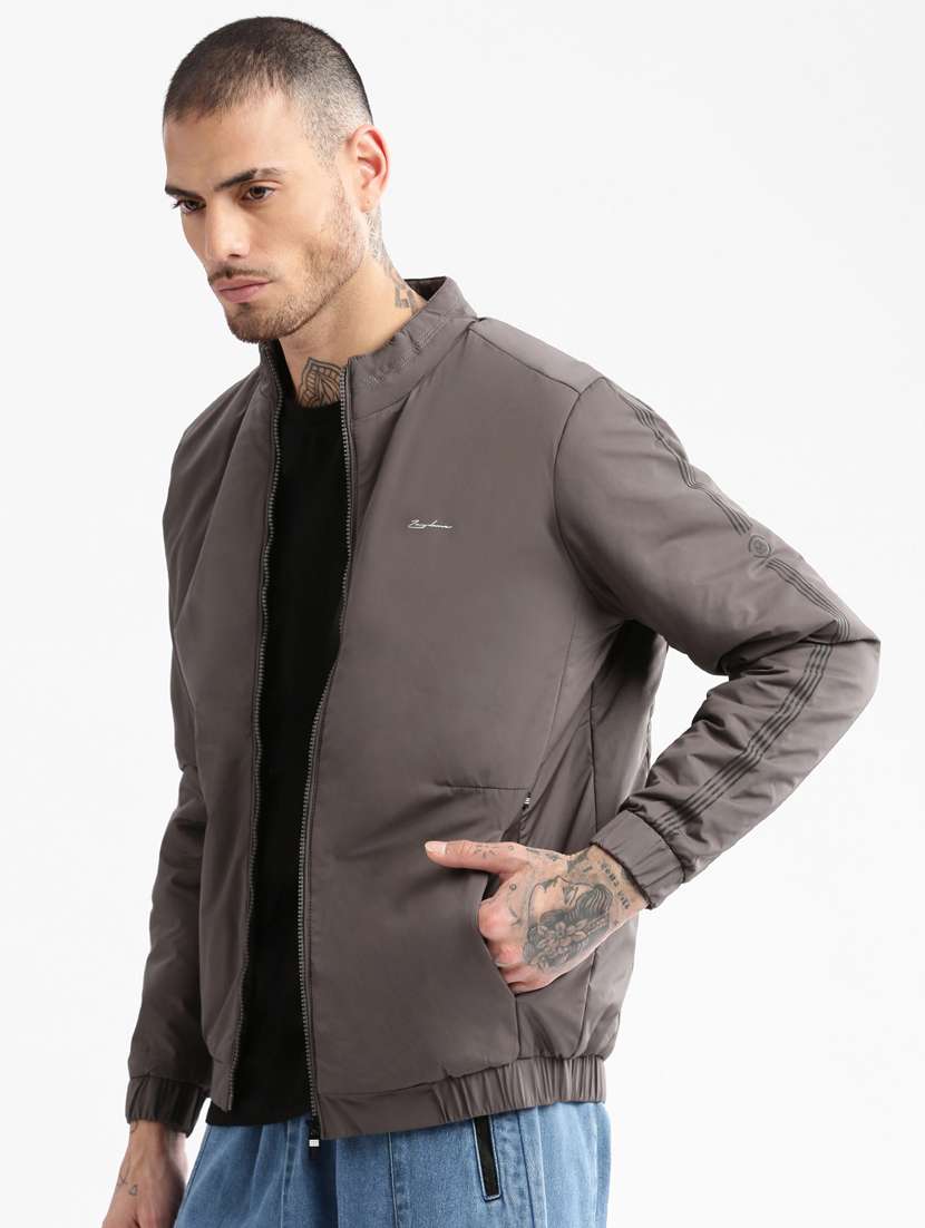 solid grey casual jacket - 20960533 -  Standard Image - 1