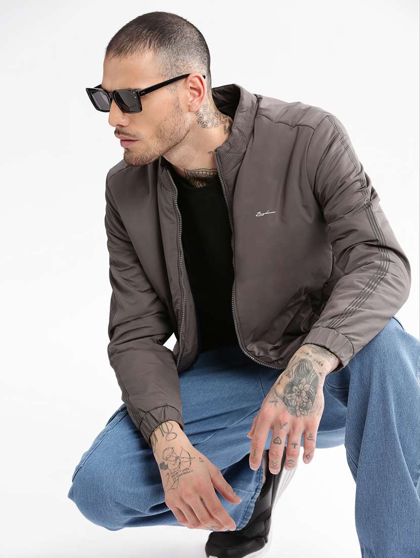solid grey casual jacket - 20960533 -  Standard Image - 4