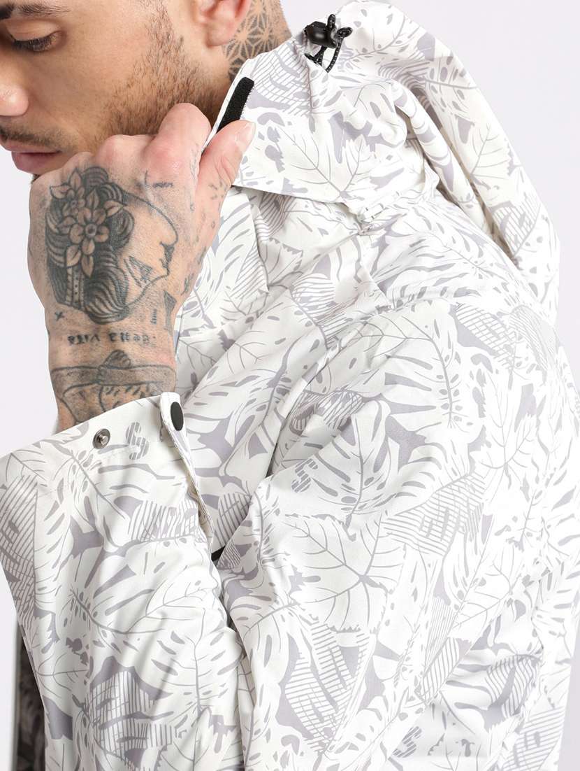 white printed detailed casual jacket with sweatshirt - 20960547 -  Standard Image - 6