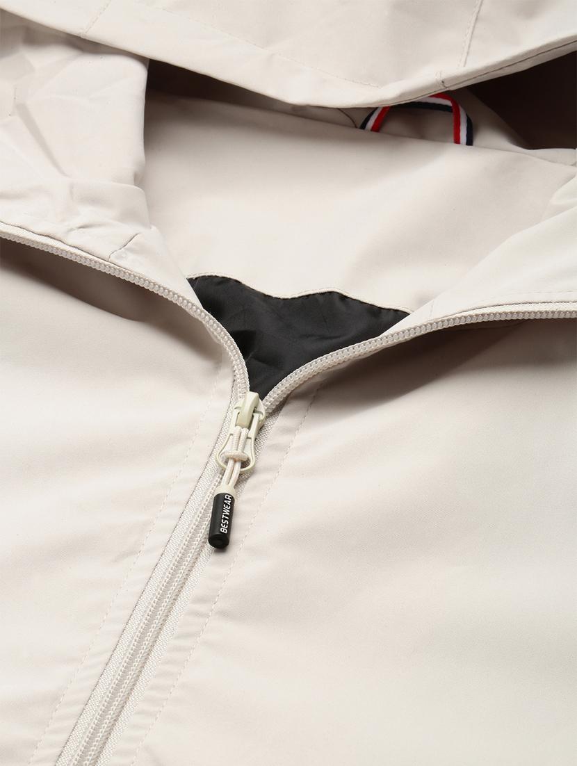 solid cream detailed casual hooded jacket - 20960559 - Standard Image - 6
