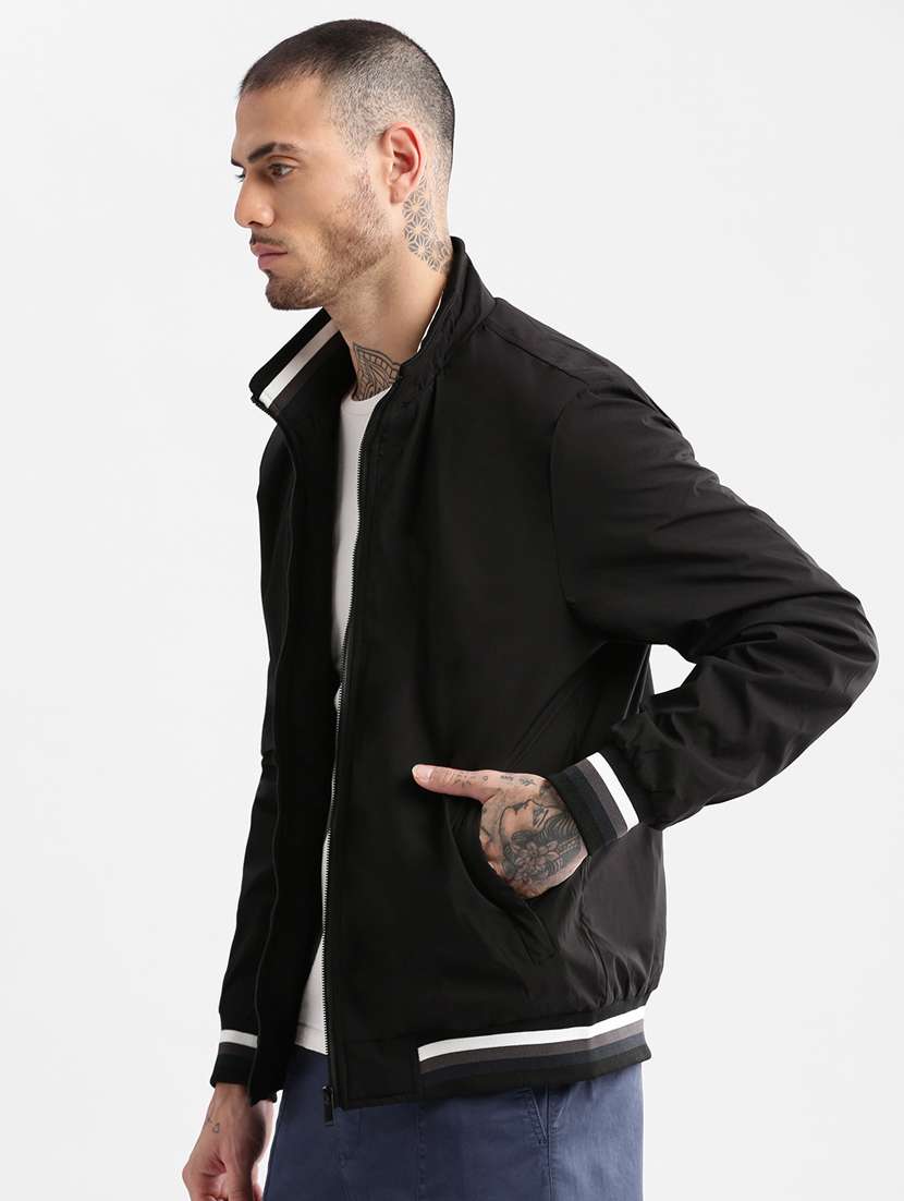 men solid long sleeve bomber jacket - 20960584 -  Standard Image - 1