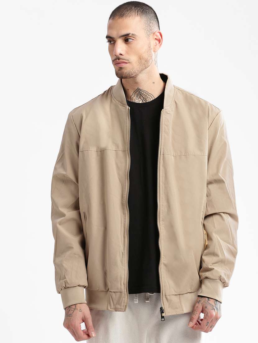 solid blue detailed casual reversible jacket - 20960590 -  Standard Image - 1